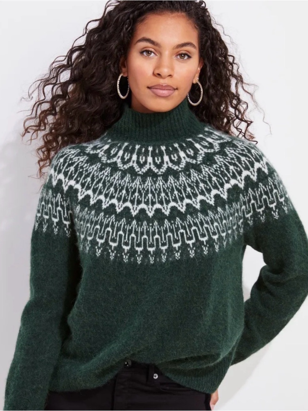 Vineyard Vines Alpine Fair Isle Mock Neck Sweater - Women's size small